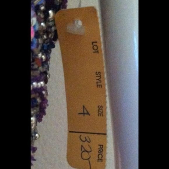 Vintage Purple beaded formal gown. Size 4 - Picture 3 of 10